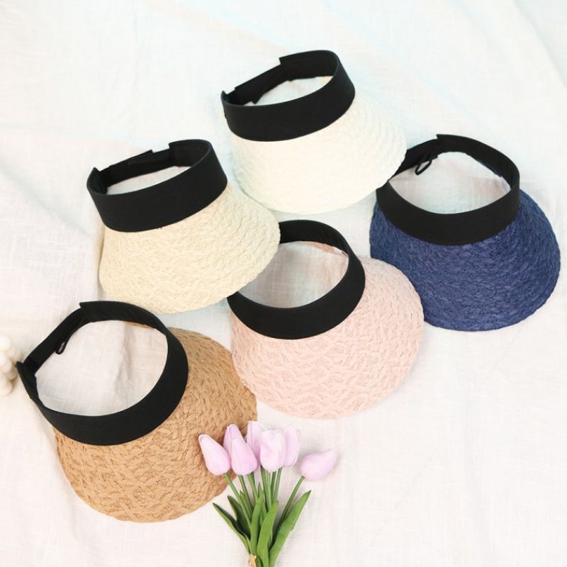 [앙상블] 네츄럴 밀짚 썬캡 모자 여성 밀집 여성 여름 라탄 이미지/