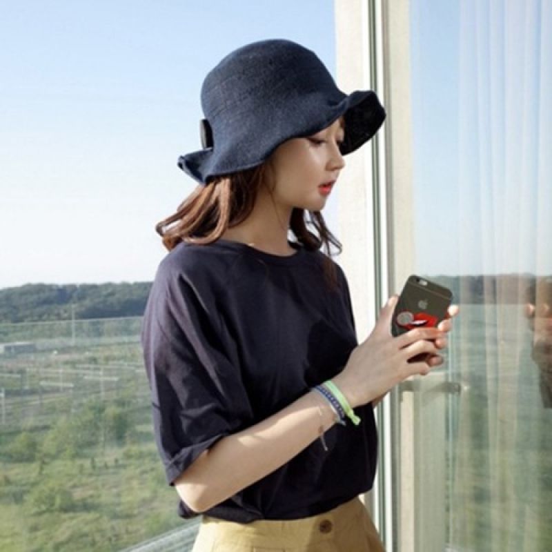 [앙상블] 리본 셔링 여성 모자/자외선 모자/여름 모자 이미지/