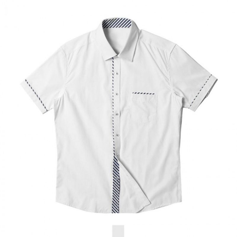 PV670 남자 여름 셔츠 남성의류 정장 반팔와이셔츠 사선 포인트 반팔 코디 이미지/
