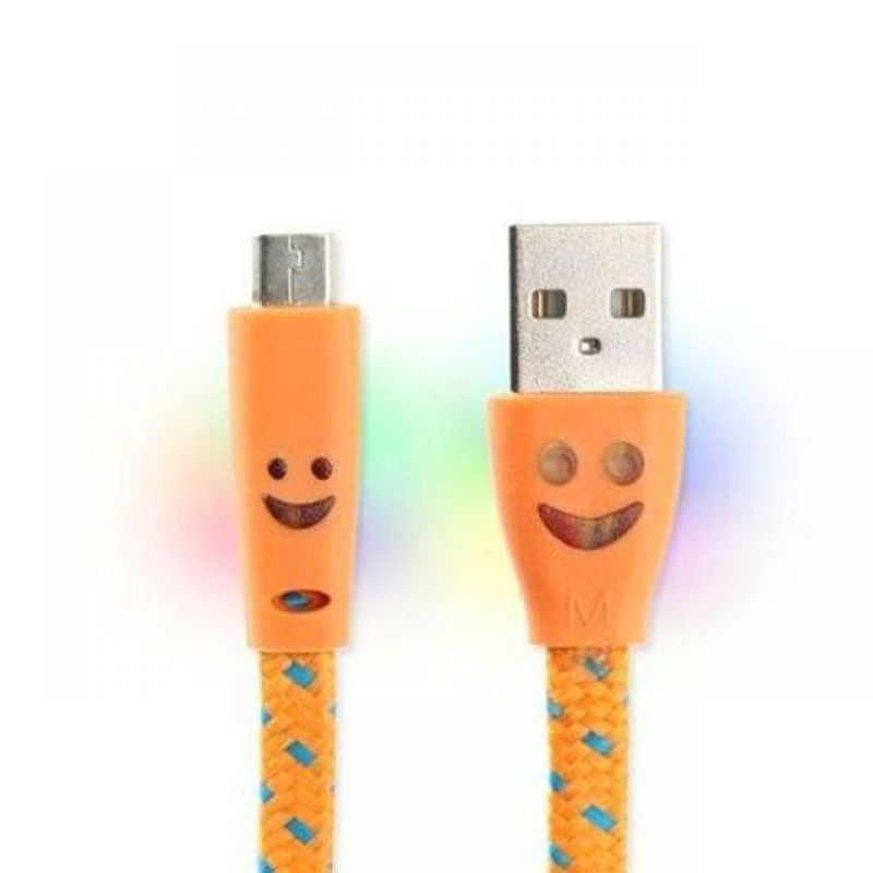 핸드폰 LED 케이블 5핀 USB 충전 케이블 1M 오렌지 이미지/