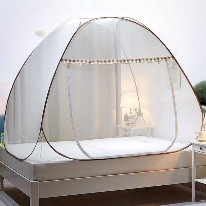 바닥있는 침대 원터치 모기장 텐트 싱글 더블 퀸 킹 슈퍼 퀸침대 패밀리 1인용 침대위 대형 이미지/