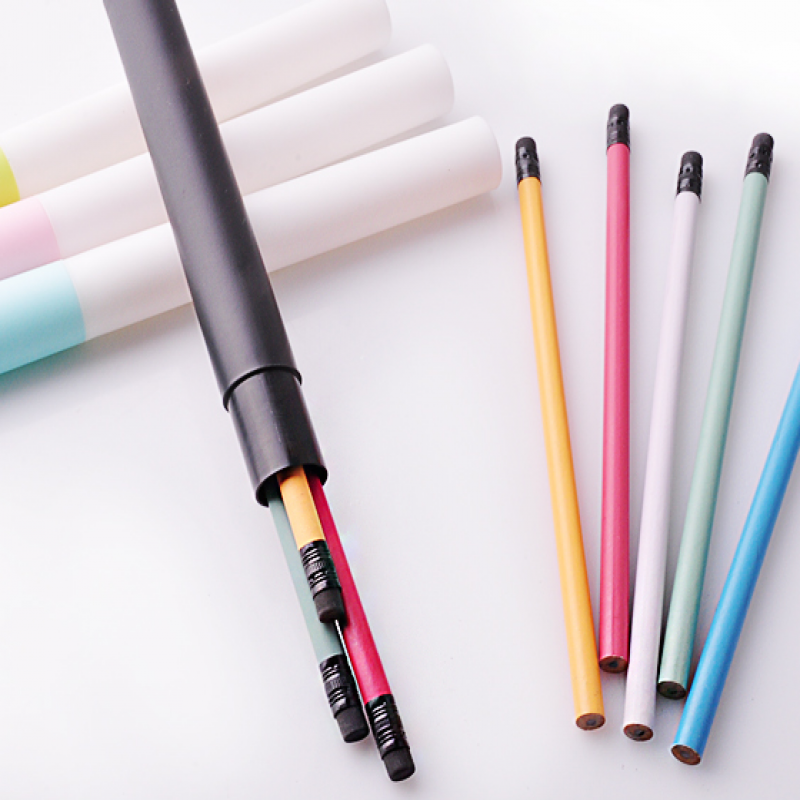 초등학교 어린이집 학원 연필3P+원통 학용품(300개-인쇄가능) 이미지/