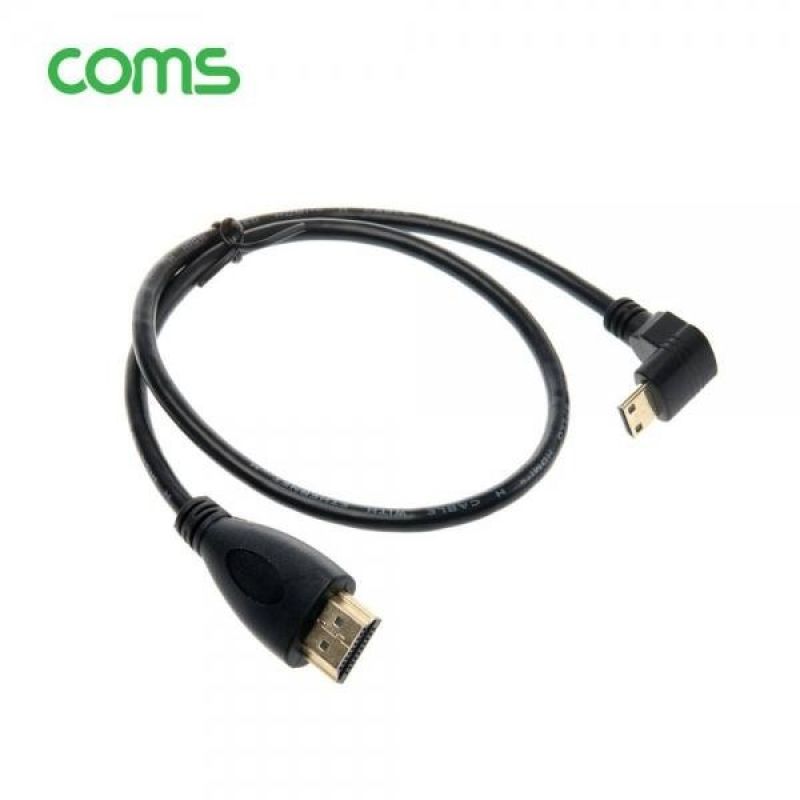 Coms HDMI HDMI(Mini) 케이블 30cm MIni HDMI 하향 꺾임 이미지/