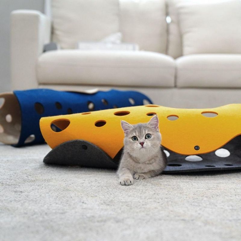 PET 고양이 터널 숨숨집 놀이터 펠트 장난감 조립형 이미지/