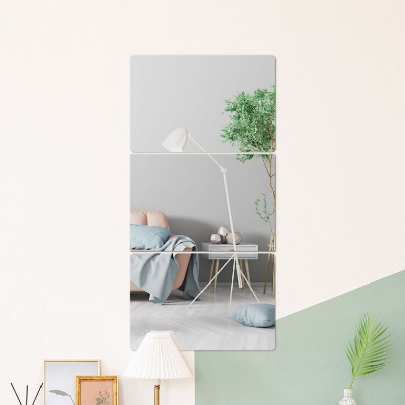 벽에 붙이는 안전 아크릴 거울 3p세트(20x30cm) (직사각) 이미지/