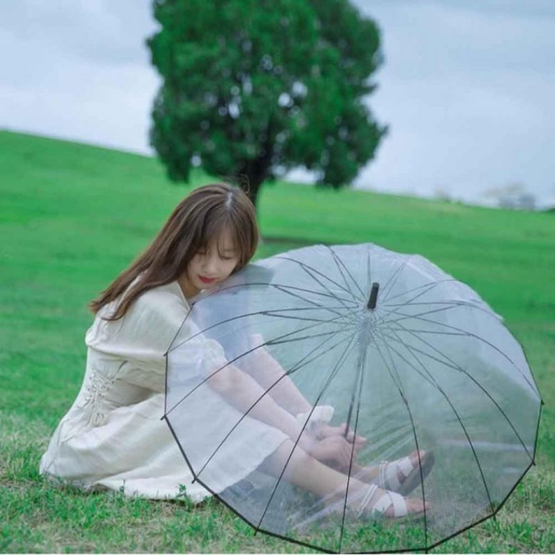 안심 투명 우산 태풍 가벼운 튼튼한 비닐 장우산 이미지/