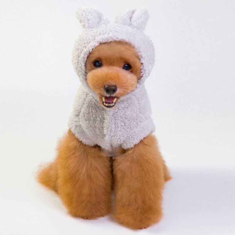 토끼귀 강아지 후드겨울옷 부드러운 소재 한겨울에도 추위에 강한 애견옷 애완용옷 강아지도 따 이미지/