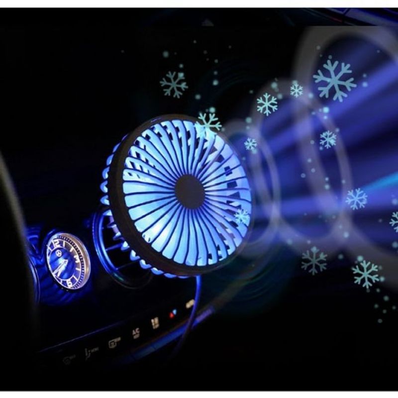 자동차 LED 선풍기 송풍구형 차량 USB 서큘레이터 이미지/