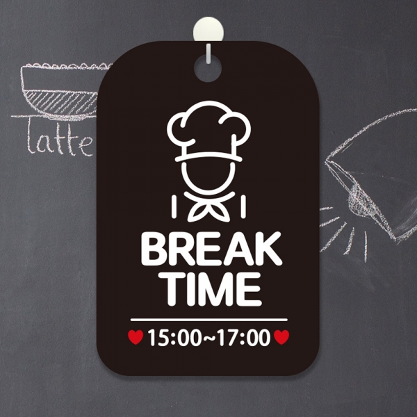 BREAK TIME 1517 요리사 사각안내판 블랙 이미지/