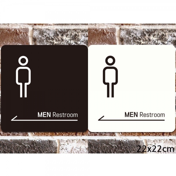 MEN Restroom 왼쪽화살표 부착형 안내판 22X2 옵션 2 이미지/