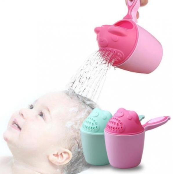 아기 머리 씻기 조리개 목욕 바가지 욕실 물바가지 이미지/