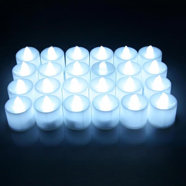 LED 무드등 촛불 양초 티라이트 기념일 프로포즈 생일 화이트색 이미지/