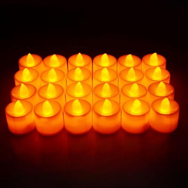 LED 무드등 촛불 양초 티라이트 기념일 프로포즈 생일 노랑 이미지/