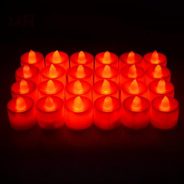 LED 무드등 촛불 양초 티라이트 기념일 프로포즈 생일 빨강 이미지/