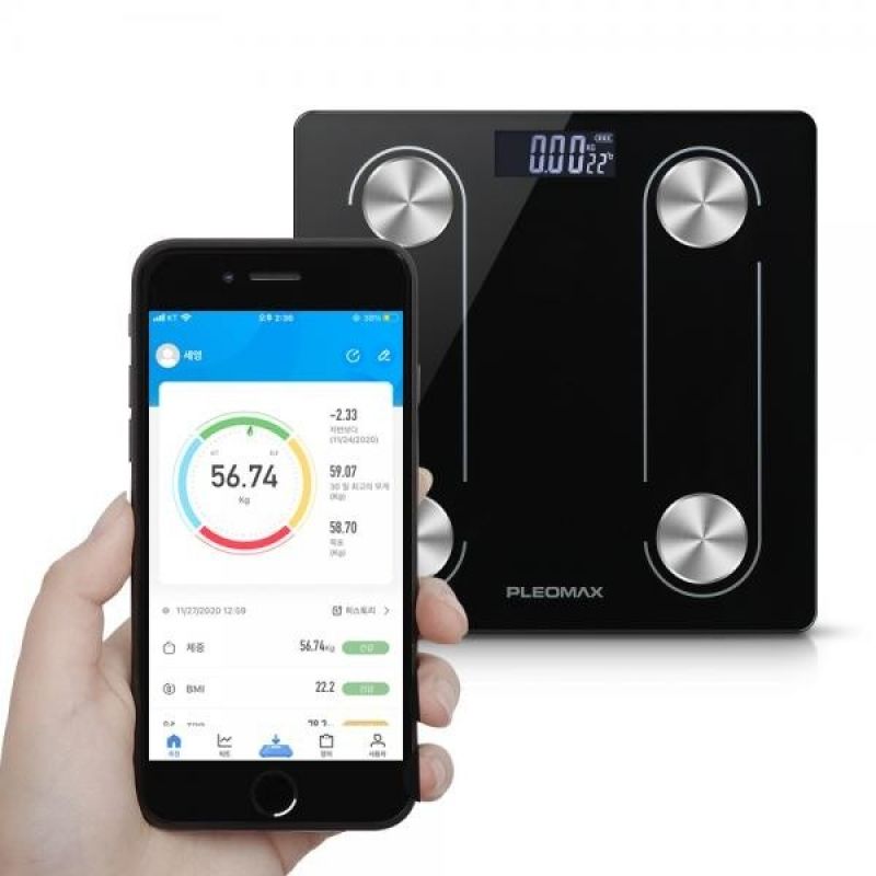 플레오맥스 스마트 체중계 앱연동 동시케어 가정용측정기 PM-IB90 이미지/