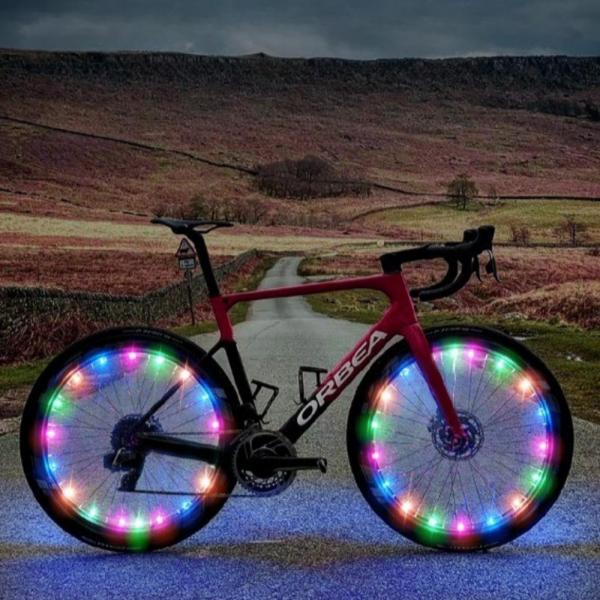 자전거 와이어 휠라이트 LED 바퀴 안전등 (컬러혼합) 이미지/