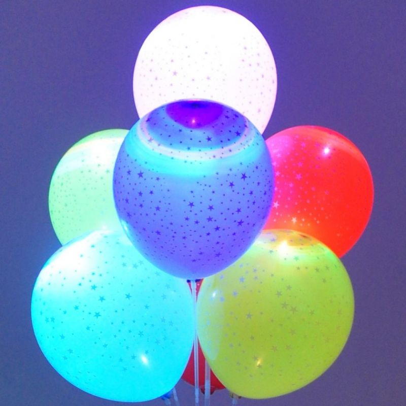 LED라이트풍선(미니스타)4개입 생일 파티 풍선 장식 이미지/