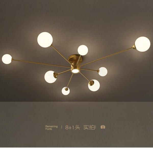 8소켓 램프 거실 램프 샹들리에 침실 창의  전동제조 북유럽 황색등 이미지/