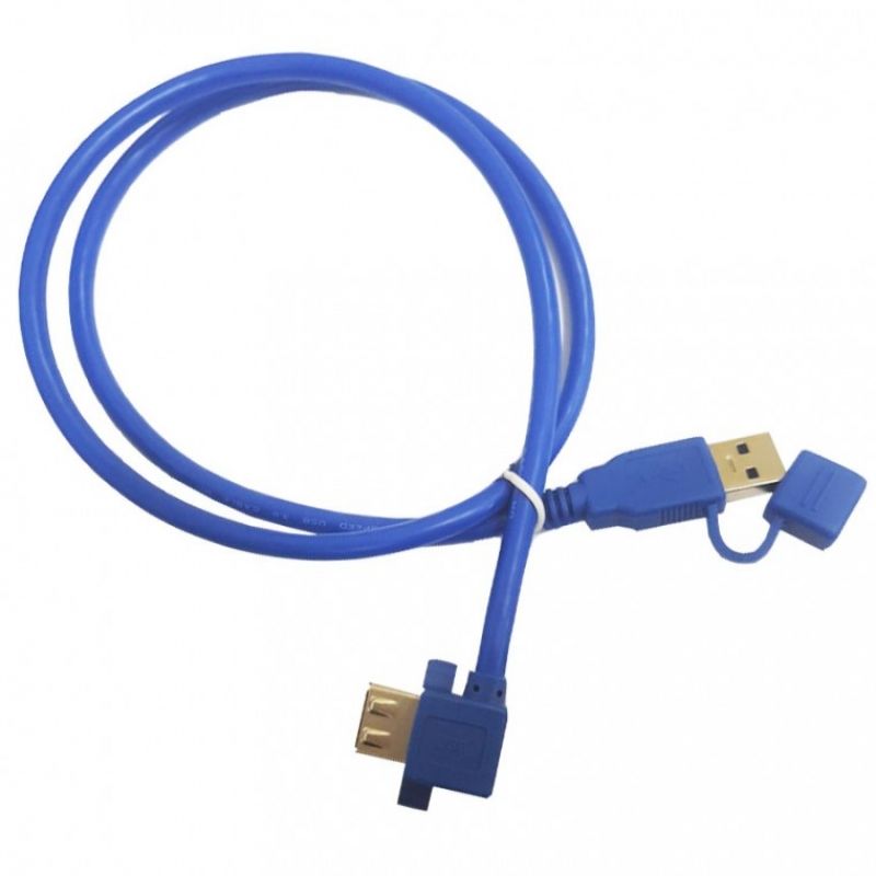 USB3.0 AM-AF연장케이블 0.8M ㄱ자형 블루 USB케이블 이미지/
