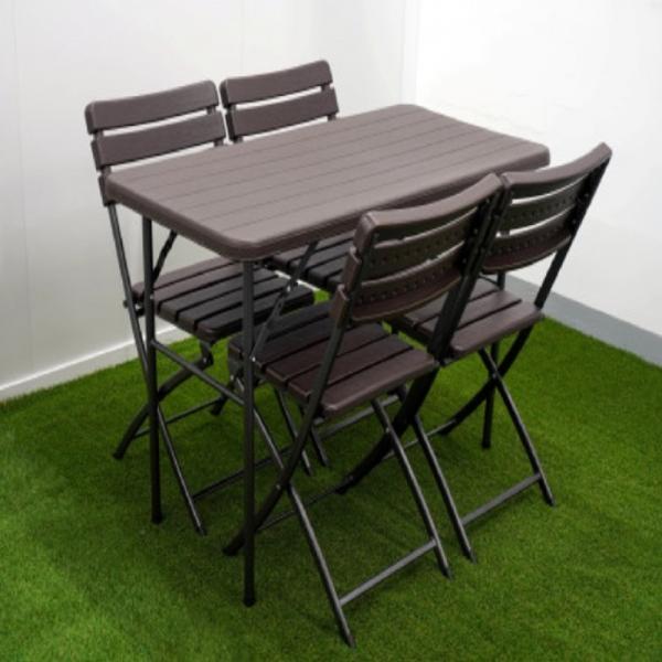 브로몰딩 일자형 폴딩 테이블 1200 가판대 이동식 플라스틱 책상 의자 다이소 코스트코 이케아 야외용 캠핑 이미지/
