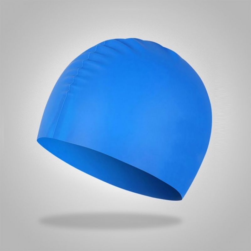 고탄성 방수 실리콘 수영모 단색 수영모자 2p(블루) 이미지/