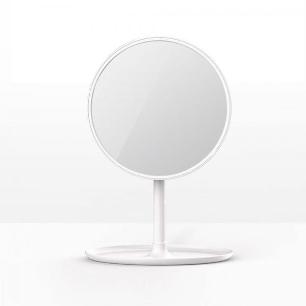 라운드 화이트 미러 휴대용 화장대 원형 거울 이미지