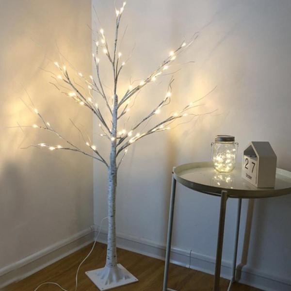 NEW 자작나무 LED 1.2M 무드등 USB 장스탠드 나무등 이미지/