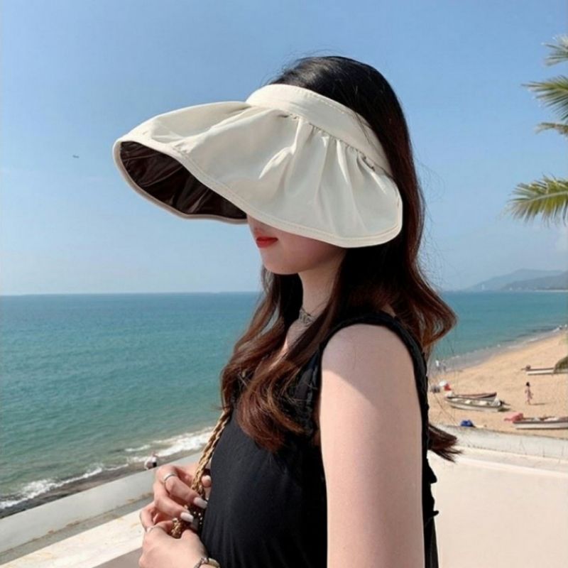 자외선차단 햇빛차단 썬캡 돌돌이 여성 여름 모자 이미지/