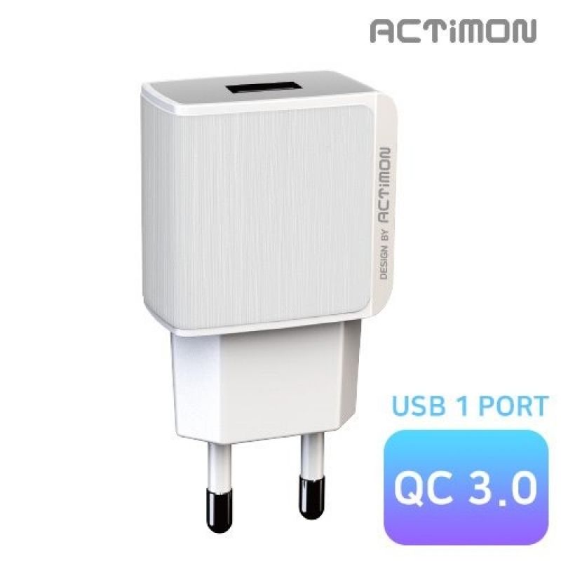 [후니케이스] 엑티몬 가정용 USB1구 고속 충전기 QC 3.0 MON-TC1-QC3-30 이미지/