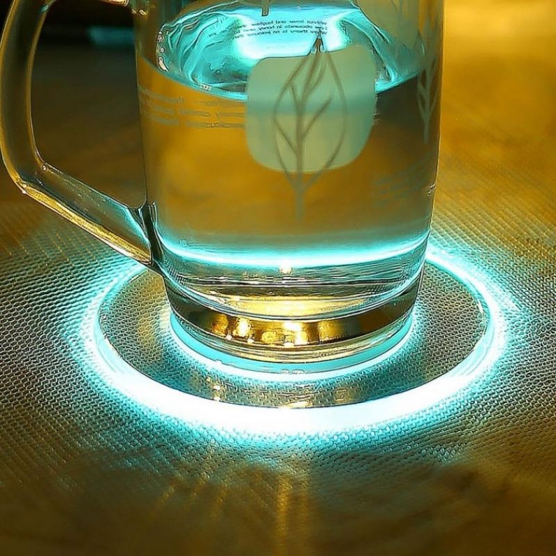 LED라이트 컵받침 원형 코스터(10x10 컬러) 이미지/