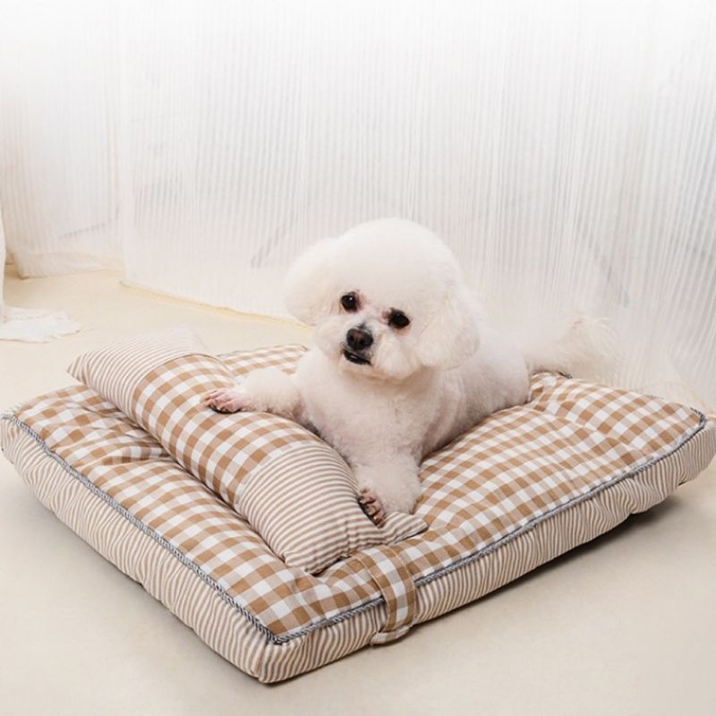 [쓰리몰] 강아지&고양이 쿠션 방석 꿀잠 침대 매트리스 커버 분리형(대 중 소) 이미지/