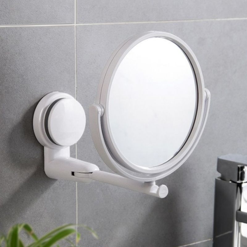 무타공 회전 욕실 거울 화장 양치 면도 거울 이미지/