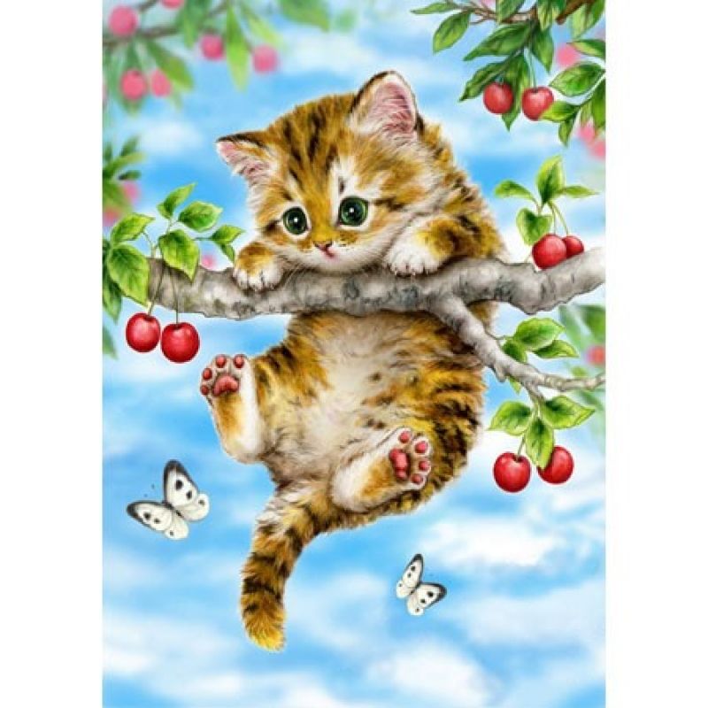 1000피스 직소퍼즐 체리나무위 아기 고양이 이미지/