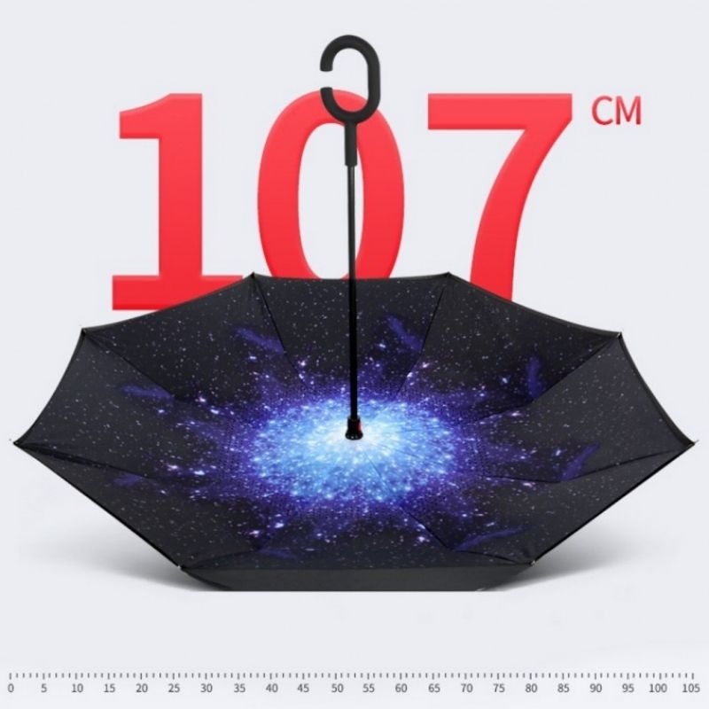 스마트 우산 거꾸로 접는 반전 장우산 아이디어 우산 이미지/