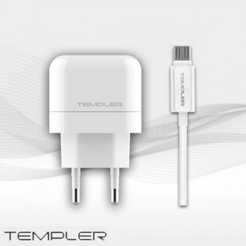 템플러 2.1A 가정용 충전기 USB 2포트 마이크로 5핀 갤럭시 아이폰 핸드폰 고속 이미지/