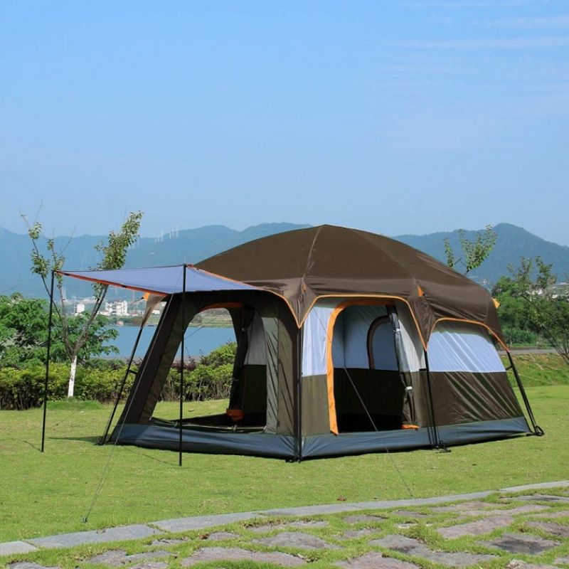 리빙쉘 대형 텐트 패밀리캠핑 캠핑 거실형 브라운 이미지/