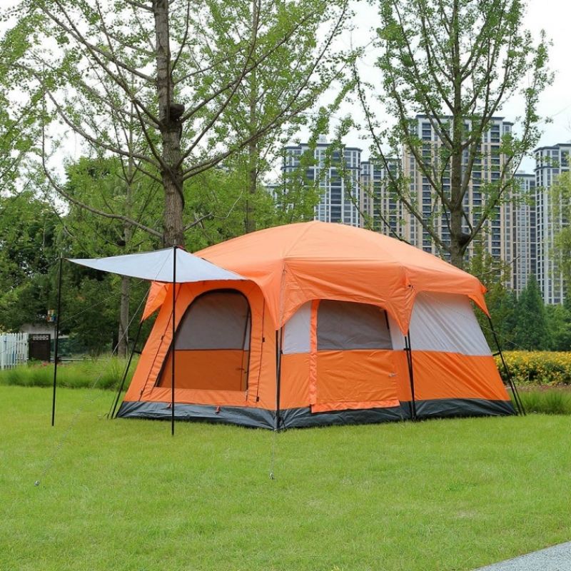 거실형 패밀리캠핑 리빙쉘 텐트 오렌지 사계절 대형 이미지/