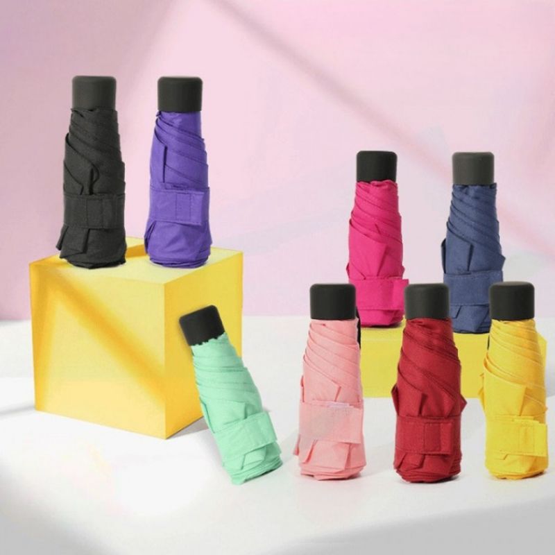 8컬러 3단 미니 우산 접이식우산 양산 보조우산 고급우산 고급발수코팅 귀요미 작은우산 핑크 이미지/