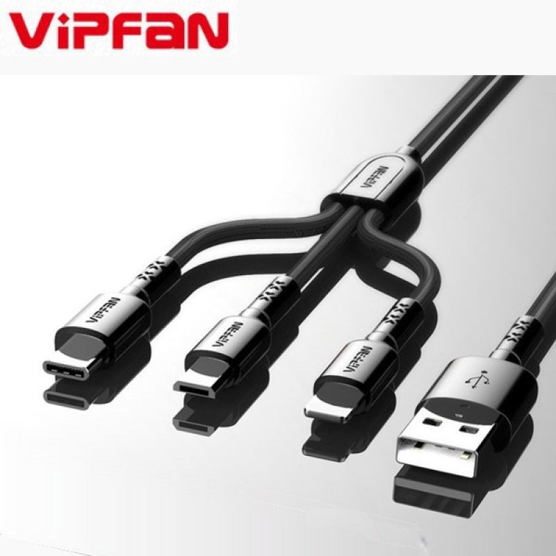 S2B VIPFAN X2 패브릭 USB 3IN1 고속지원 5핀/8핀/C타입 전용충전 케이블 이미지/