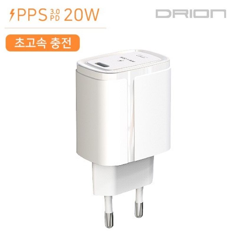 [후니케이스] 드리온 가정용 PD 20W 초고속 충전기(C포트 1구) (케이블미포함) 이미지/