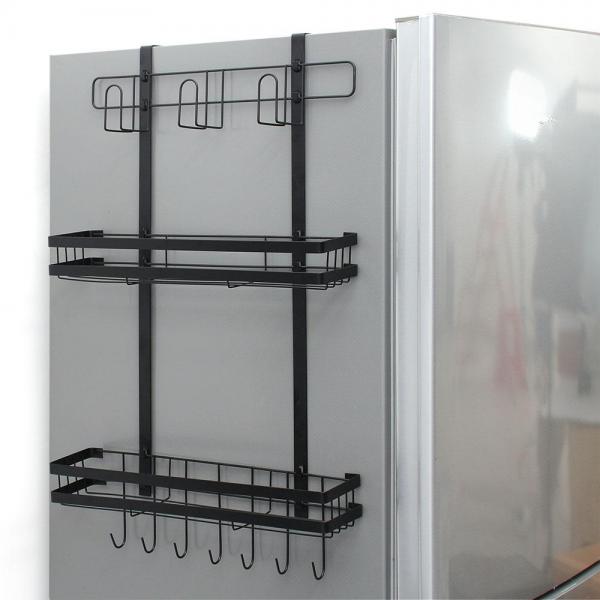 NEW 3단 냉장고걸이 알뜰정리 선반(블랙) 냉장고거치대 이미지/