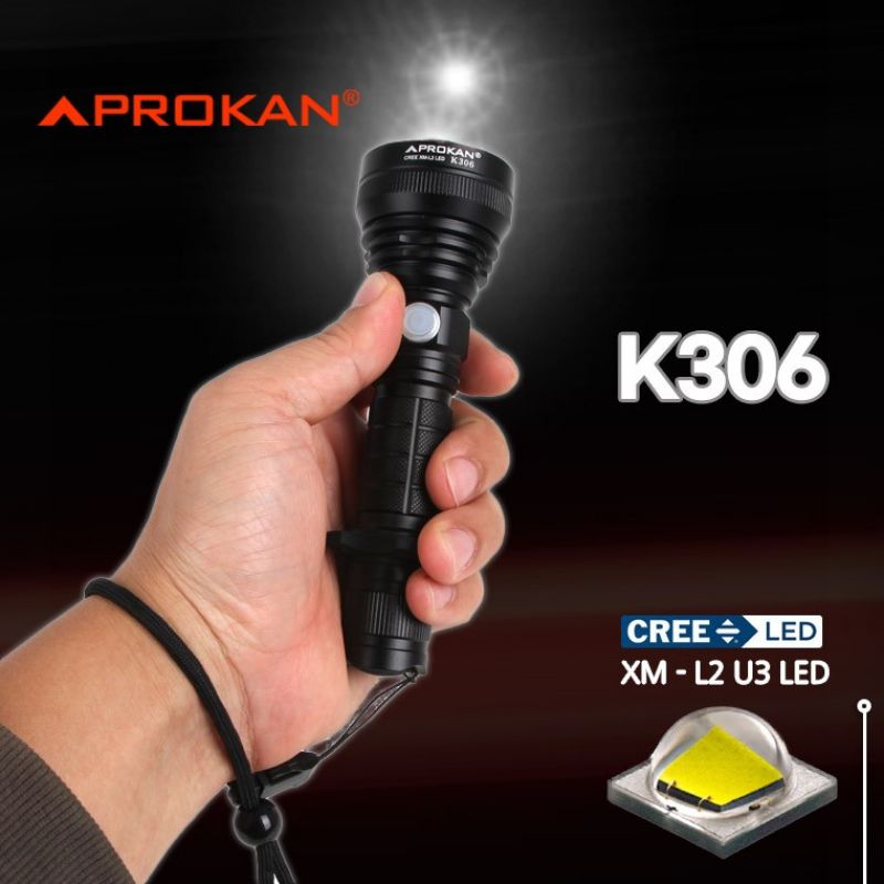 프로칸 K306 줌라이트 LED손전등 고휘도 충전식랜턴 자전거랜턴 이미지/