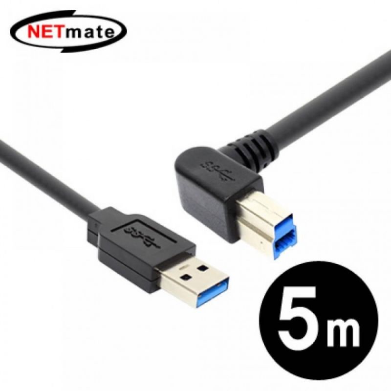 NETmate CBL PD302LA 5M USB3.0 AM BM(왼쪽 꺾임 케이블 5m 이미지/