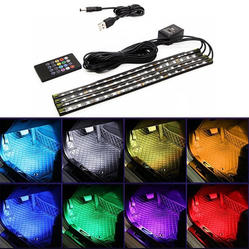 우리파파 자동차 풋등 USB 풋등 차량용 무드등 소리반응 RGB LED바 이미지/