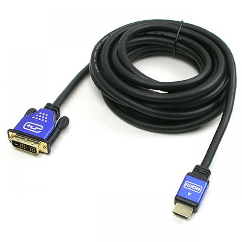 Coms HDMI-DVI 케이블 고급형 블루메탈 5m 모니터선 이미지/