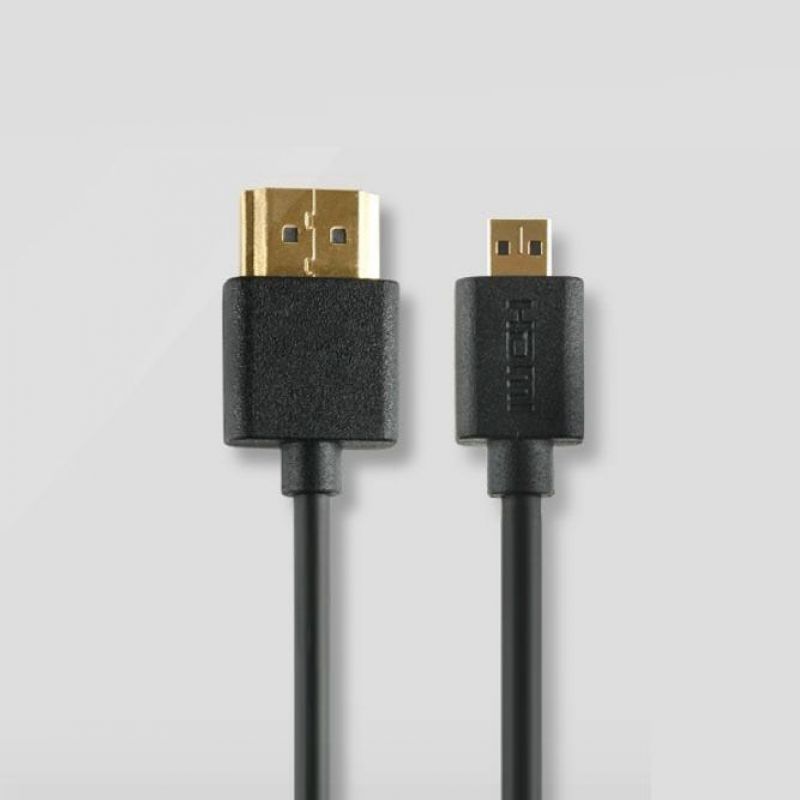 HDMI- HDMI (Micro) 케이블 (초슬림) 1.5M 고급 검정 이미지/