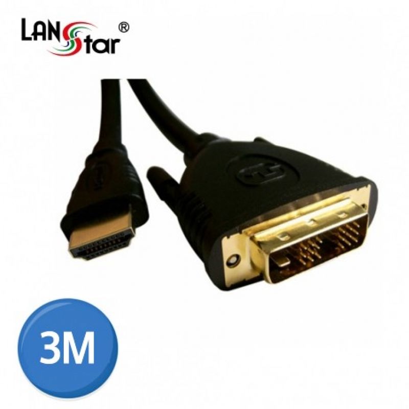 DVI케이블 DVI18+1/M- HDMI 19/M 4K 60Hz 3M 이미지/